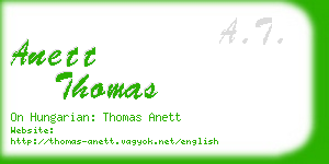 anett thomas business card